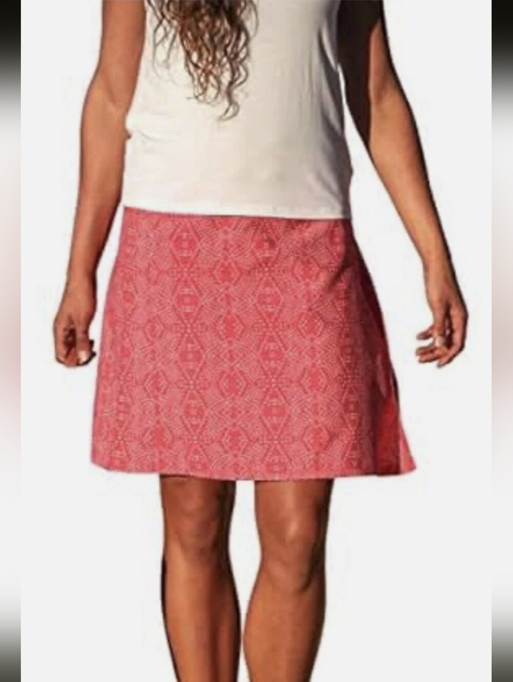 Ripskirt Hawaii Boho Teaberry Salmon White Print Wrap Skirt XL Length 2 NWT - Picture 2 of 10